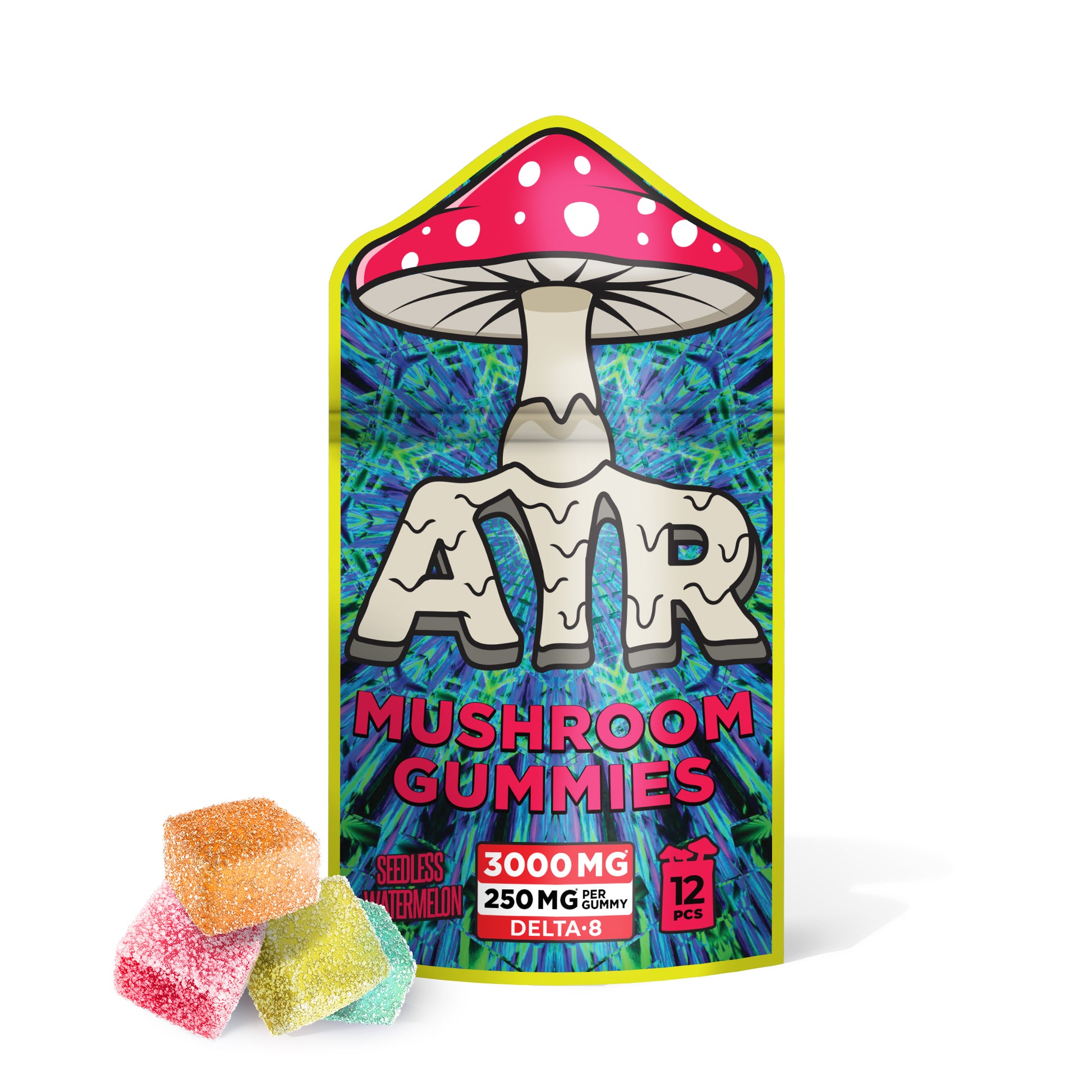 250mg D8 & Mushroom Blend Gummies - Seedless Watermelon - Air