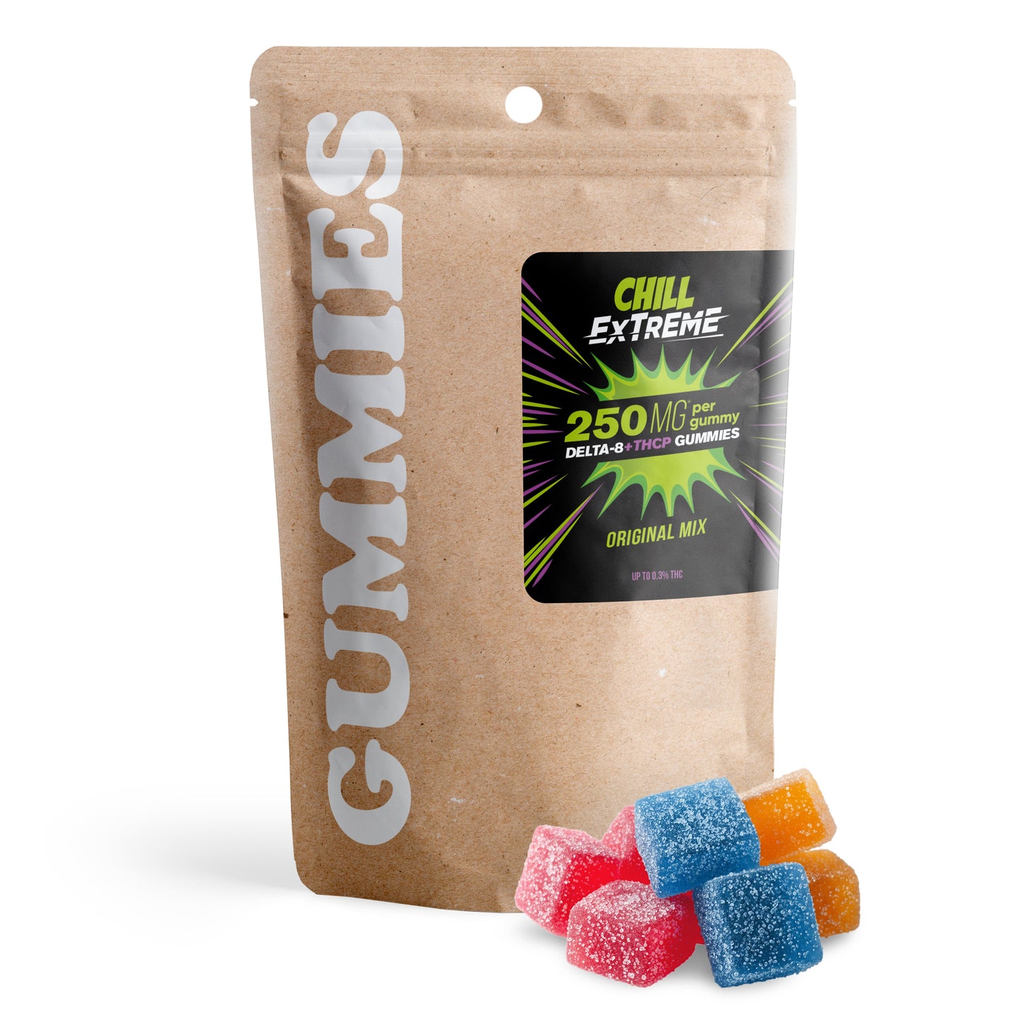 250mg D8 & THCP Gummies - Original Mix - Chill Extreme