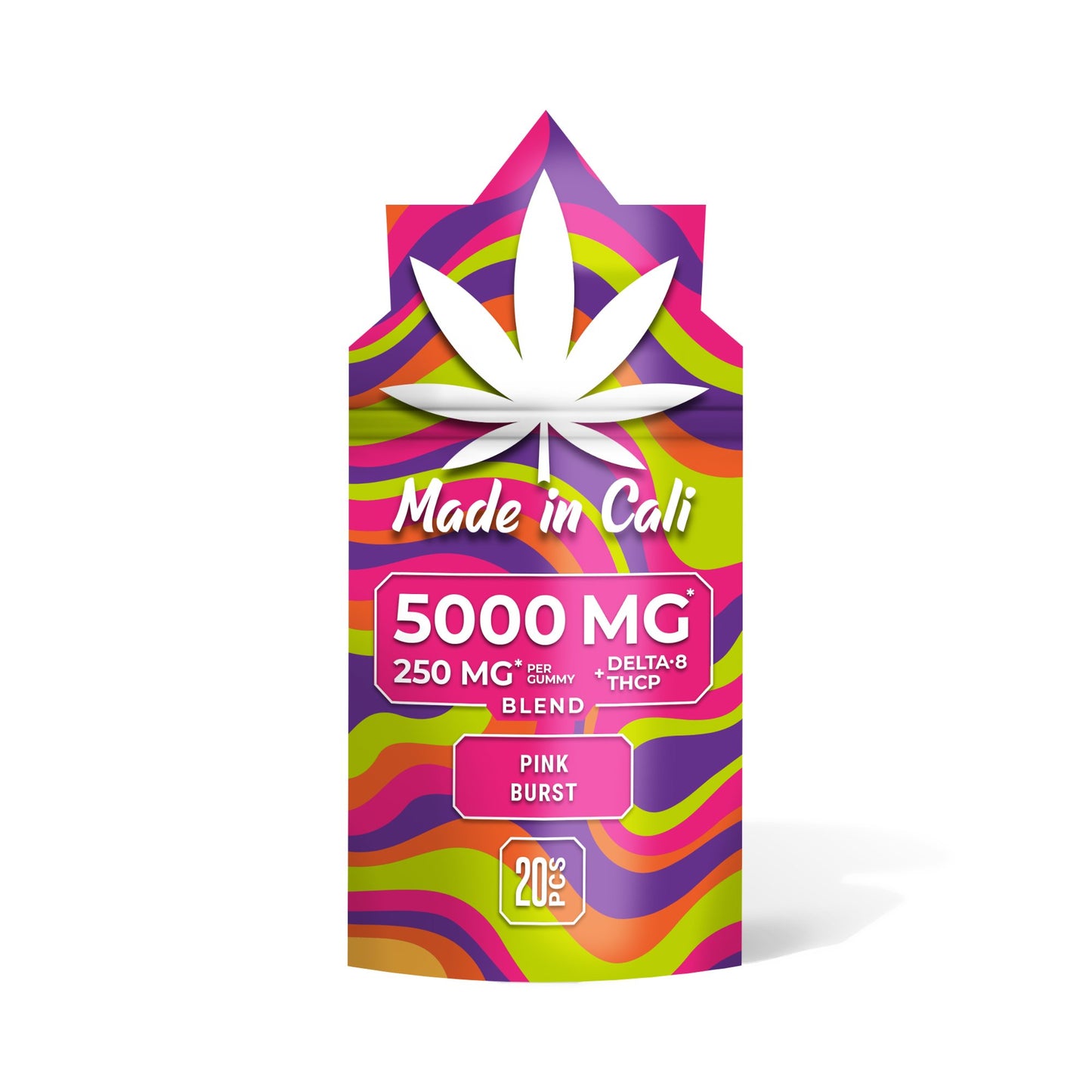 250mg D8 & THCP Gummies - Pink Burst - Made In Cali