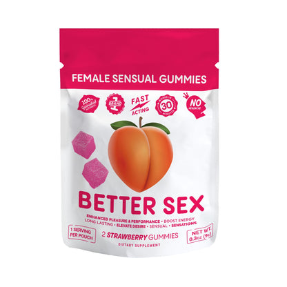 250mg Female Sensual Gummy Pouch - Botanical Blend - Strawberry - Better Sex