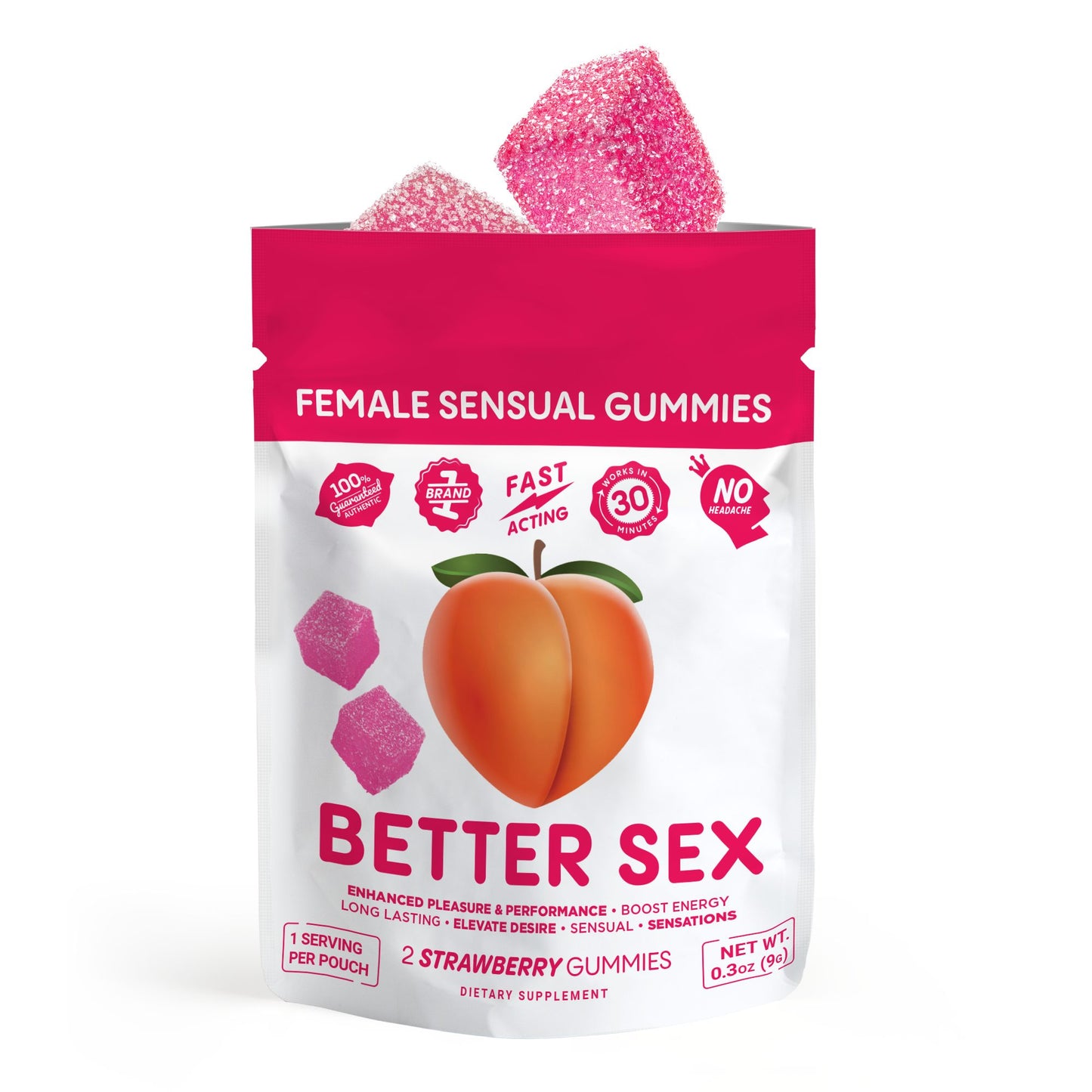 250mg Female Sensual Gummy Pouch - Botanical Blend - Strawberry - Better Sex