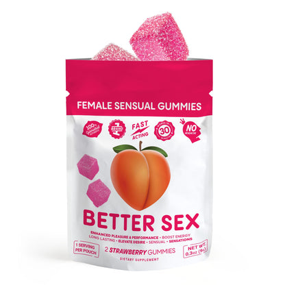250mg Female Sensual Gummy Pouch - Botanical Blend - Strawberry - Better Sex