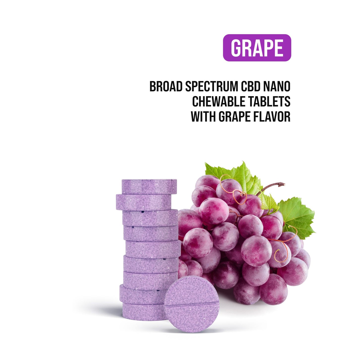 25mg Broad Spectrum CBD Nano Tablets - Grape - Chill Plus