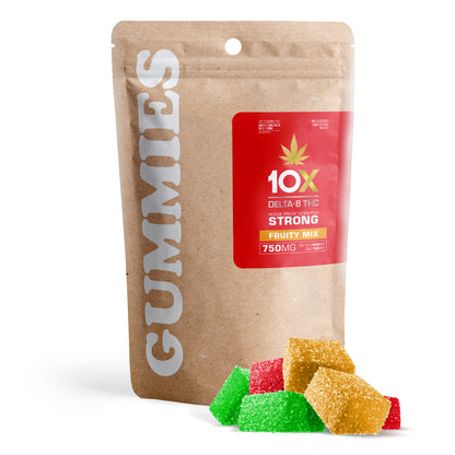 25mg D8 & CBD Gummies - Fruity Mix - 10X