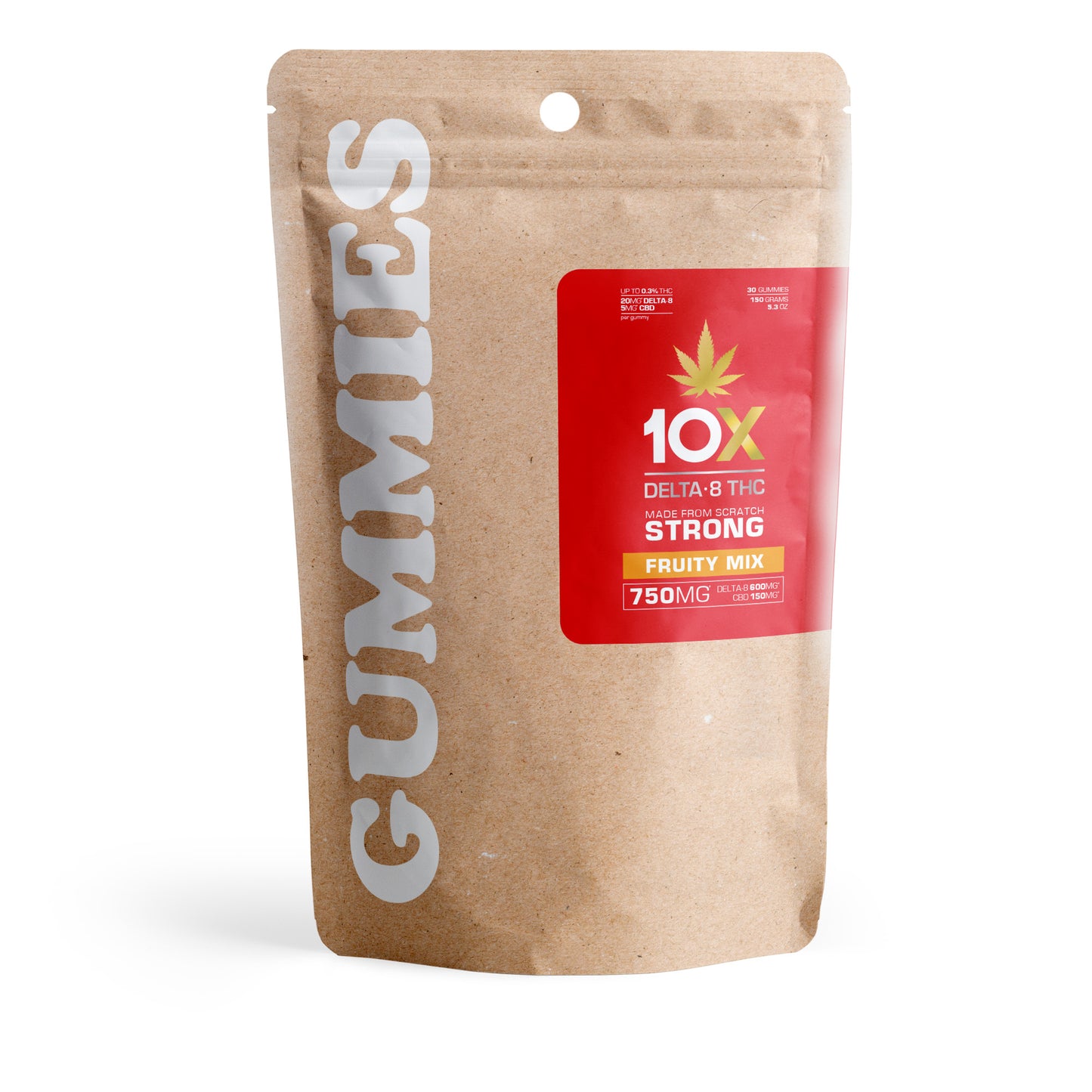 25mg D8 & CBD Gummies - Fruity Mix - 10X