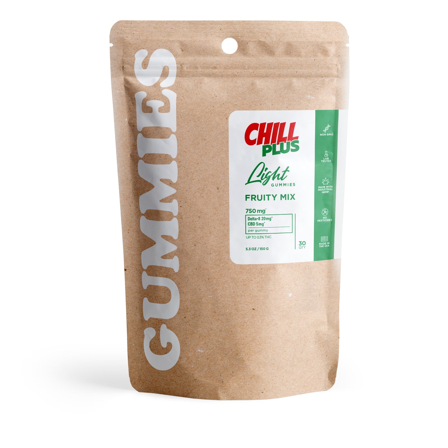 25mg D8 & CBD Isolate Gummies - Fruity Mix - Chill Plus