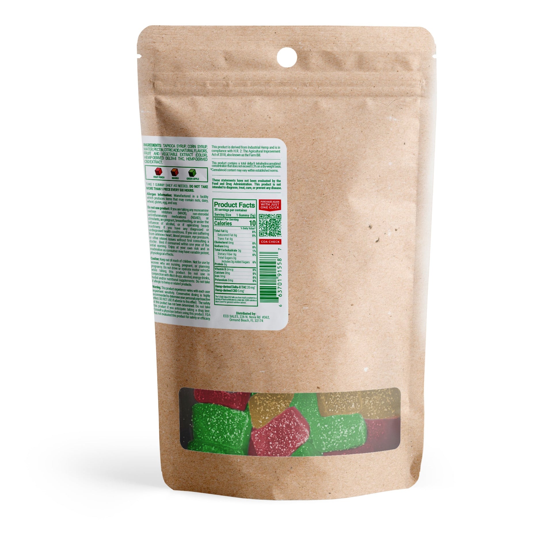 25mg D8 & CBD Isolate Gummies - Fruity Mix - Chill Plus