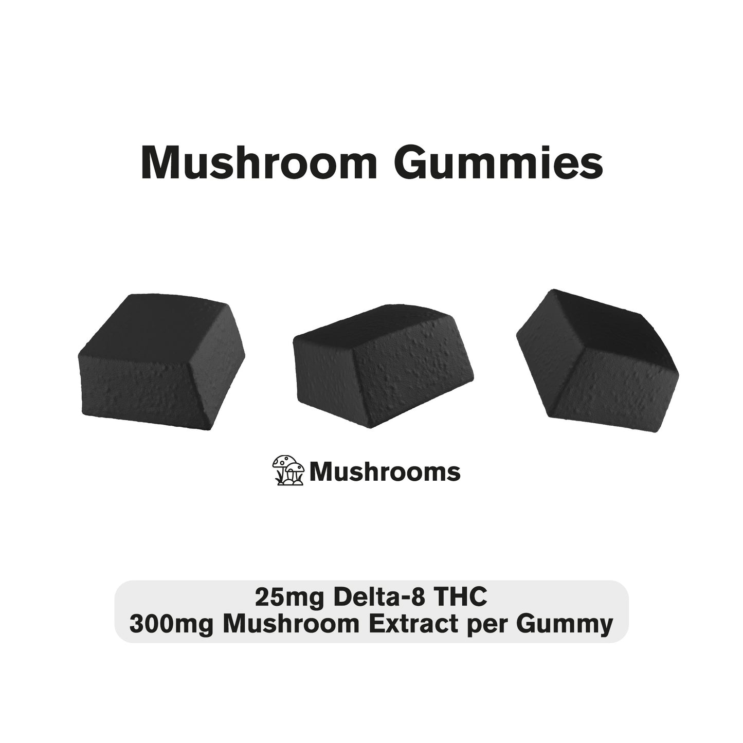 25mg D8, Mushroom Gummies - Shrooms