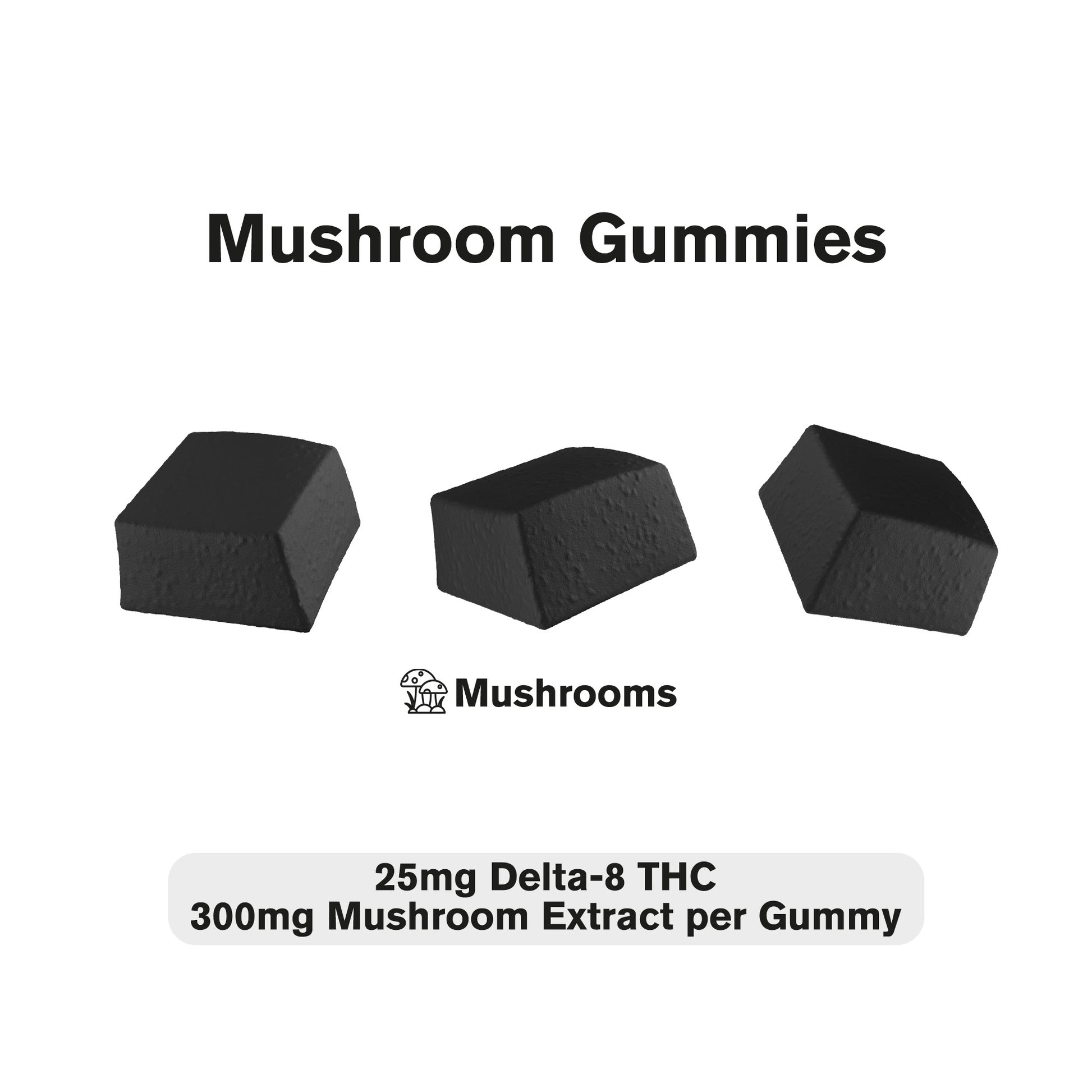 25mg D8, Mushroom Gummies - Shrooms