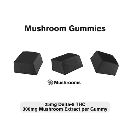 25mg D8, Mushroom Gummies - Shrooms