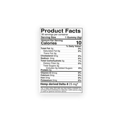 25mg Delta 8 Gummies - Tropical Mix - Chill Extreme