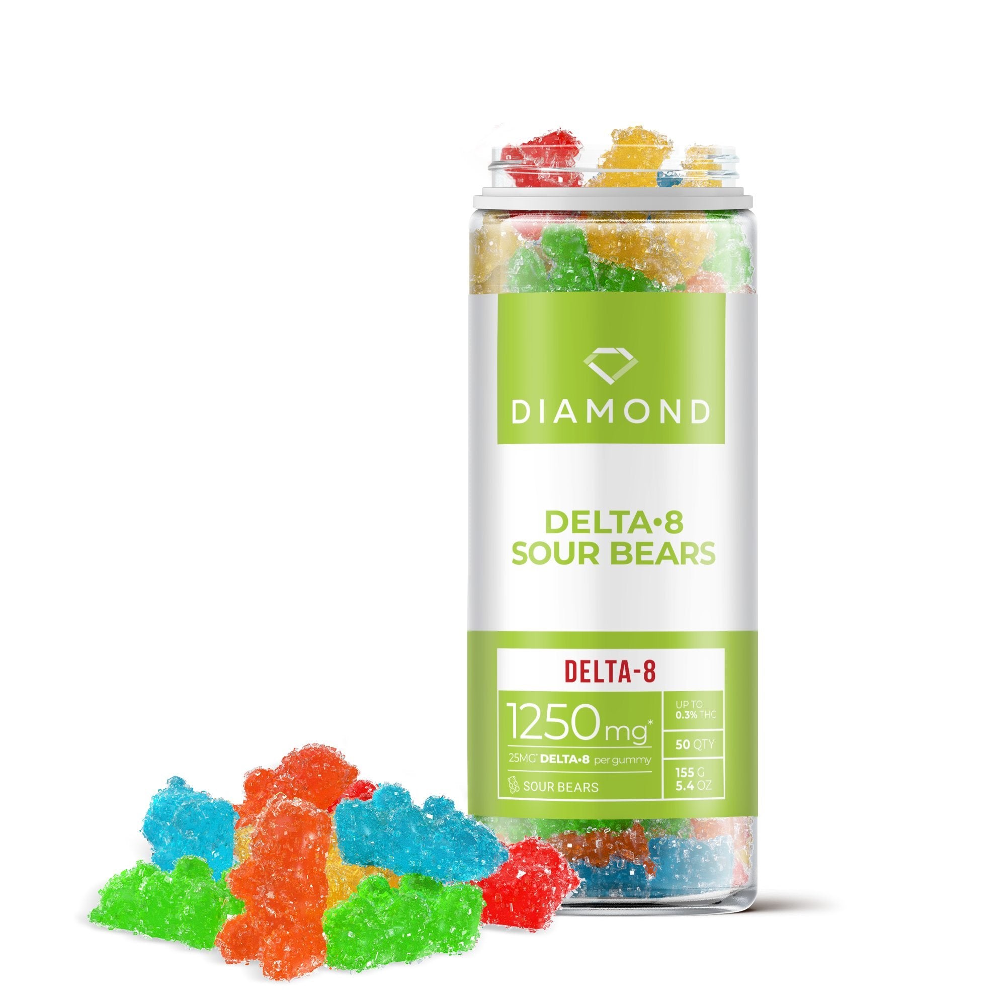 25mg Delta 8 Sour Bears - Diamond CBD