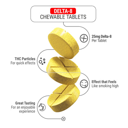 25mg Delta 8 Tablets - Pineapple - Chill Plus