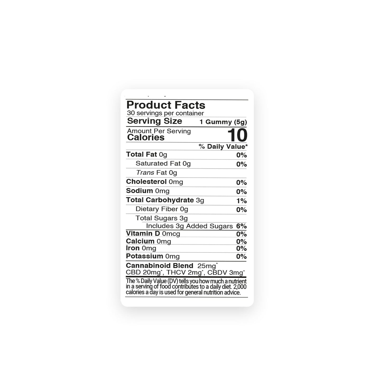 25mg Full Spectrum CBD, THCV, CBDV Gummies - Canna Slim