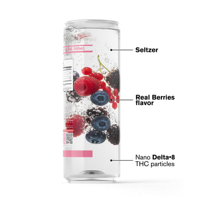300mg Berries THC Seltzer - D8 Nano - Fresh