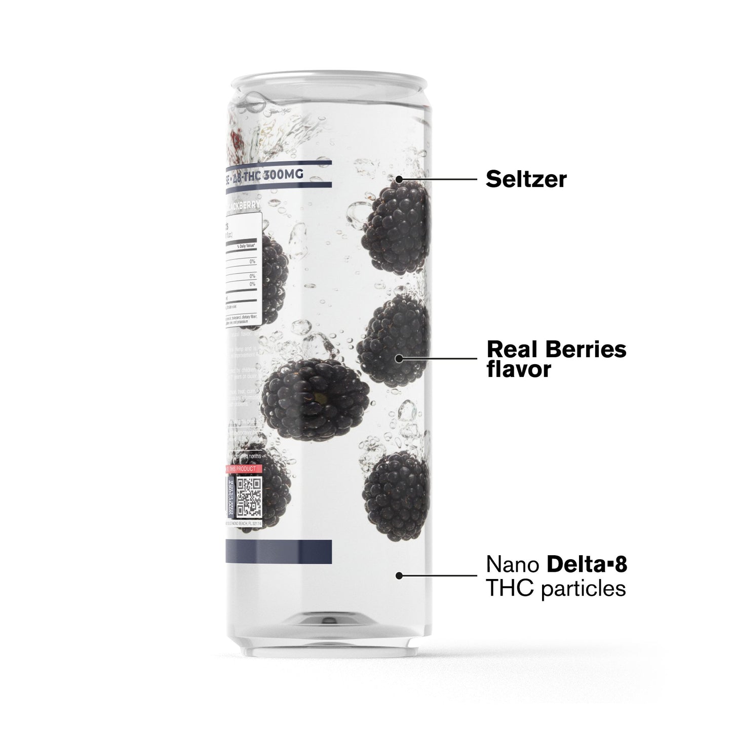 300mg Blackberry THC Seltzer - D8 Nano - Fresh