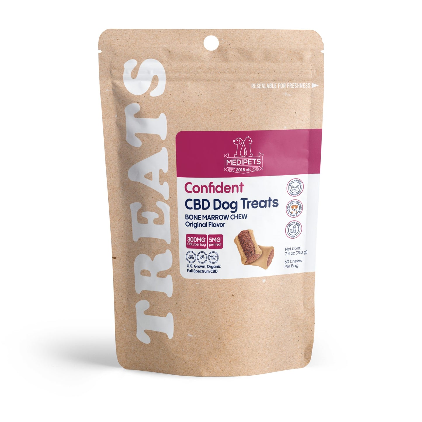 300mg CBD Pet Treats For Dogs - Bone Marrow Chew - MediPets