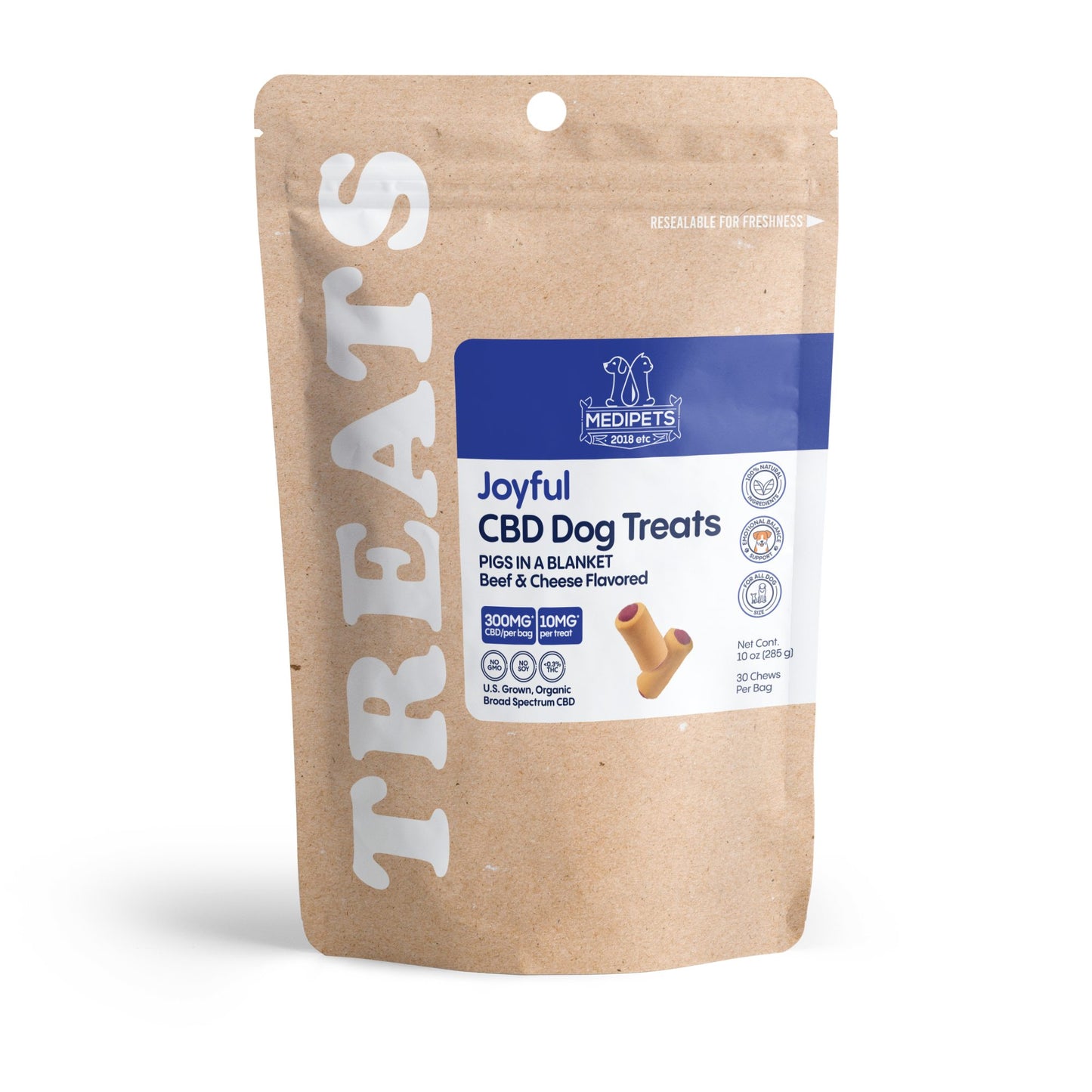 300mg CBD Pet Treats For Dogs - Pigs in a Blanket - MediPets