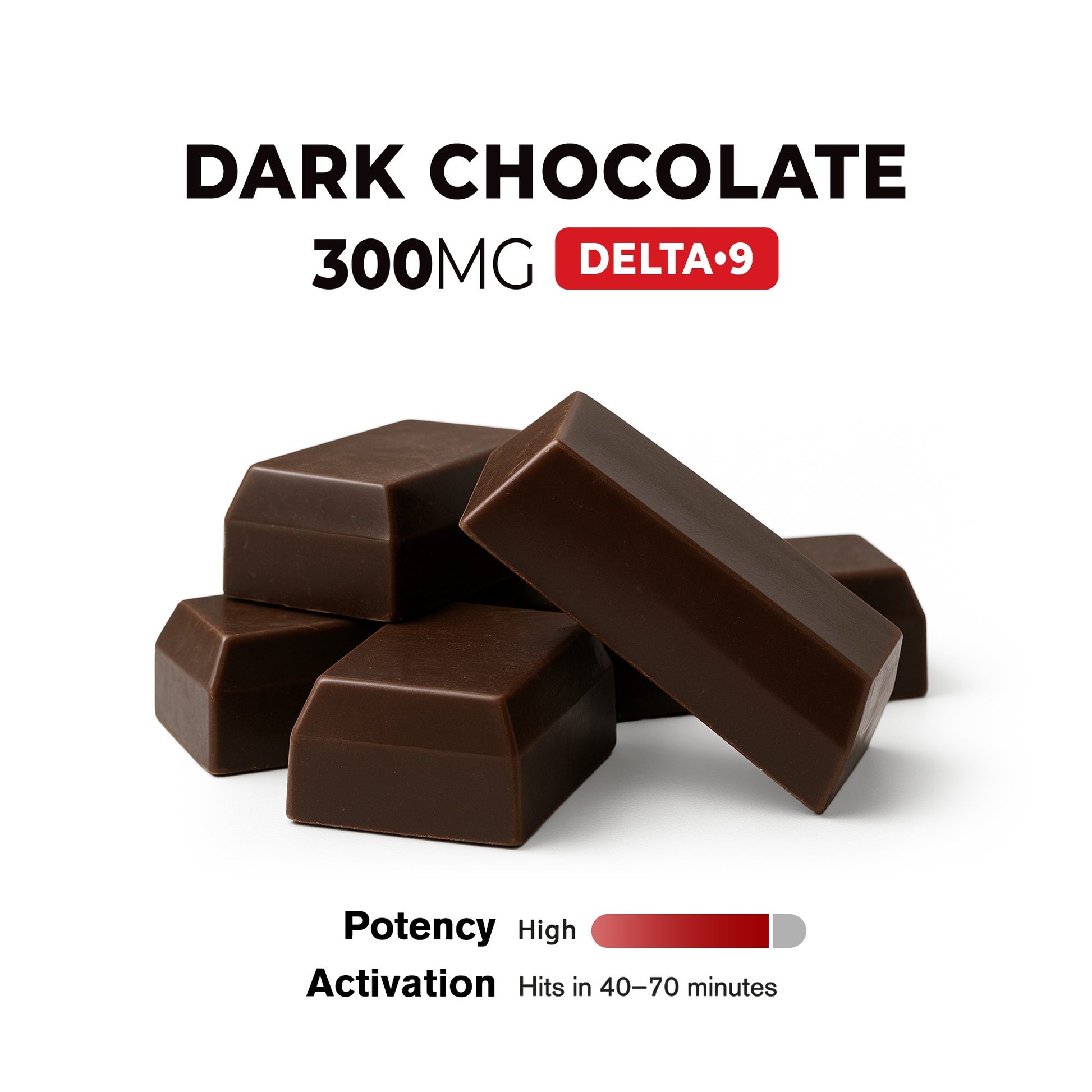 300mg Dark Chocolate Bar – Delta 9 – Fresh