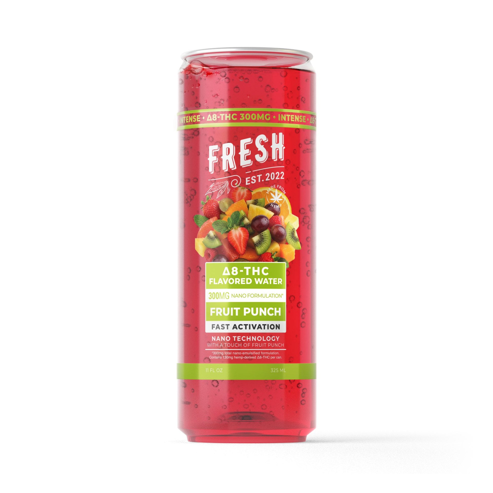 300mg Fruit Punch THC Water - D8 Nano - Fresh