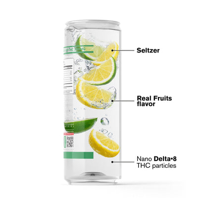 300mg Lemon Lime THC Seltzer - D8 Nano - Fresh
