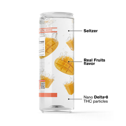 300mg Mango THC Seltzer - D8 Nano - Fresh