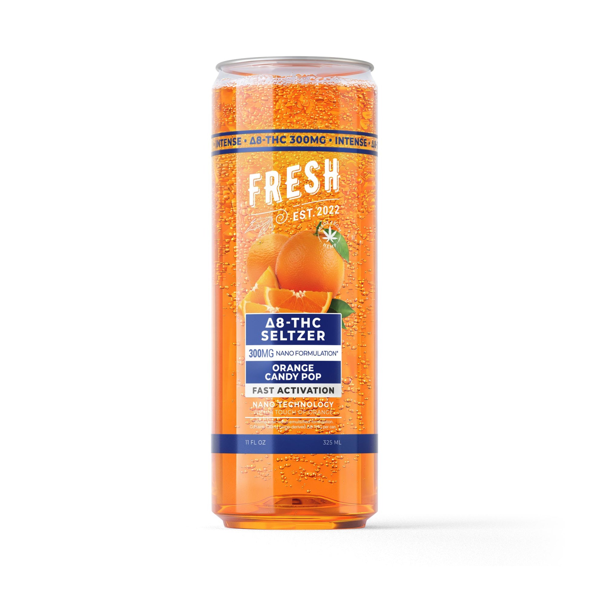 300mg Orange Candy Pop THC Seltzer - D8 Nano - Fresh