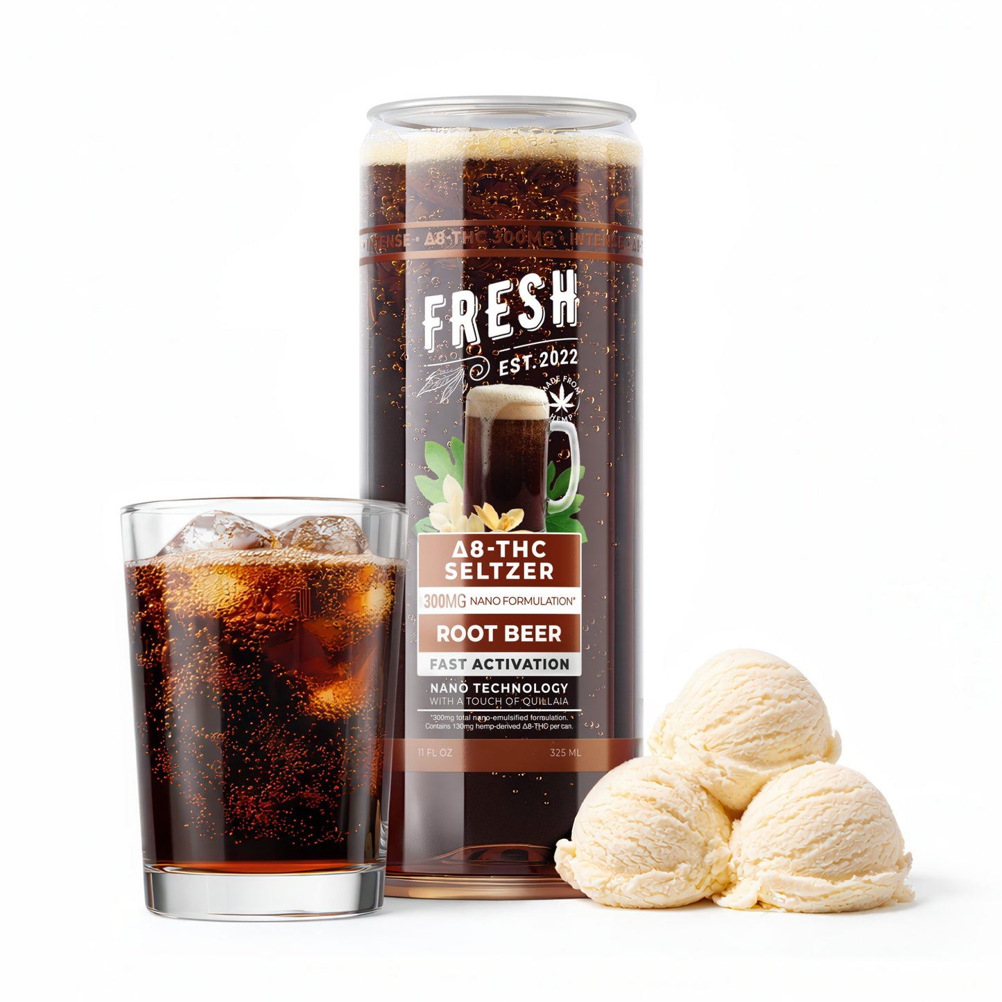 300mg Root Beer THC Seltzer - D8 Nano - Fresh