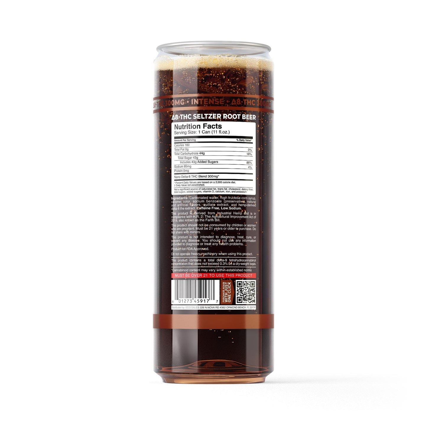 300mg Root Beer THC Seltzer - D8 Nano - Fresh