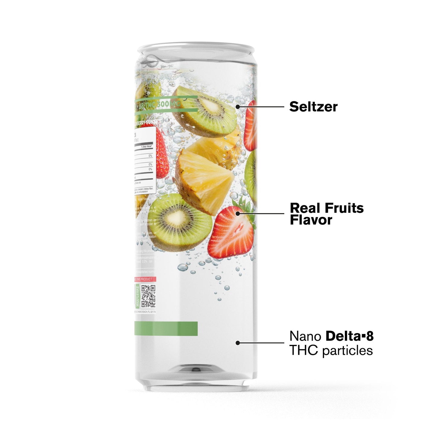 300mg Strawberry Sunset THC Seltzer - D8 Nano - Fresh