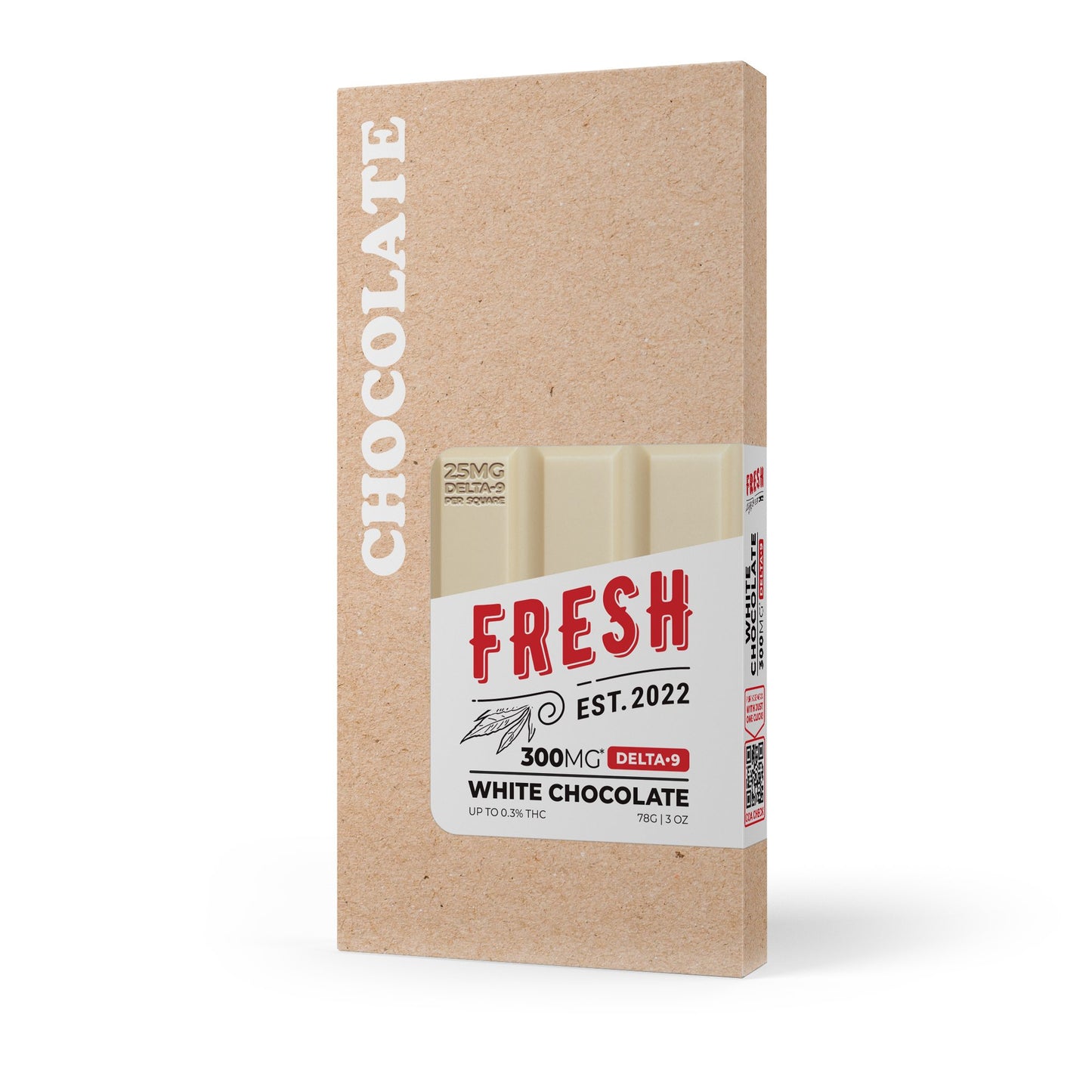 300mg White Chocolate Bar – Delta 9 – Fresh