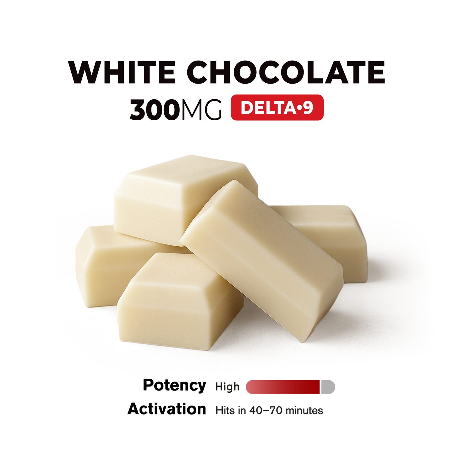 300mg White Chocolate Bar – Delta 9 – Fresh