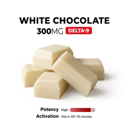 300mg White Chocolate Bar – Delta 9 – Fresh