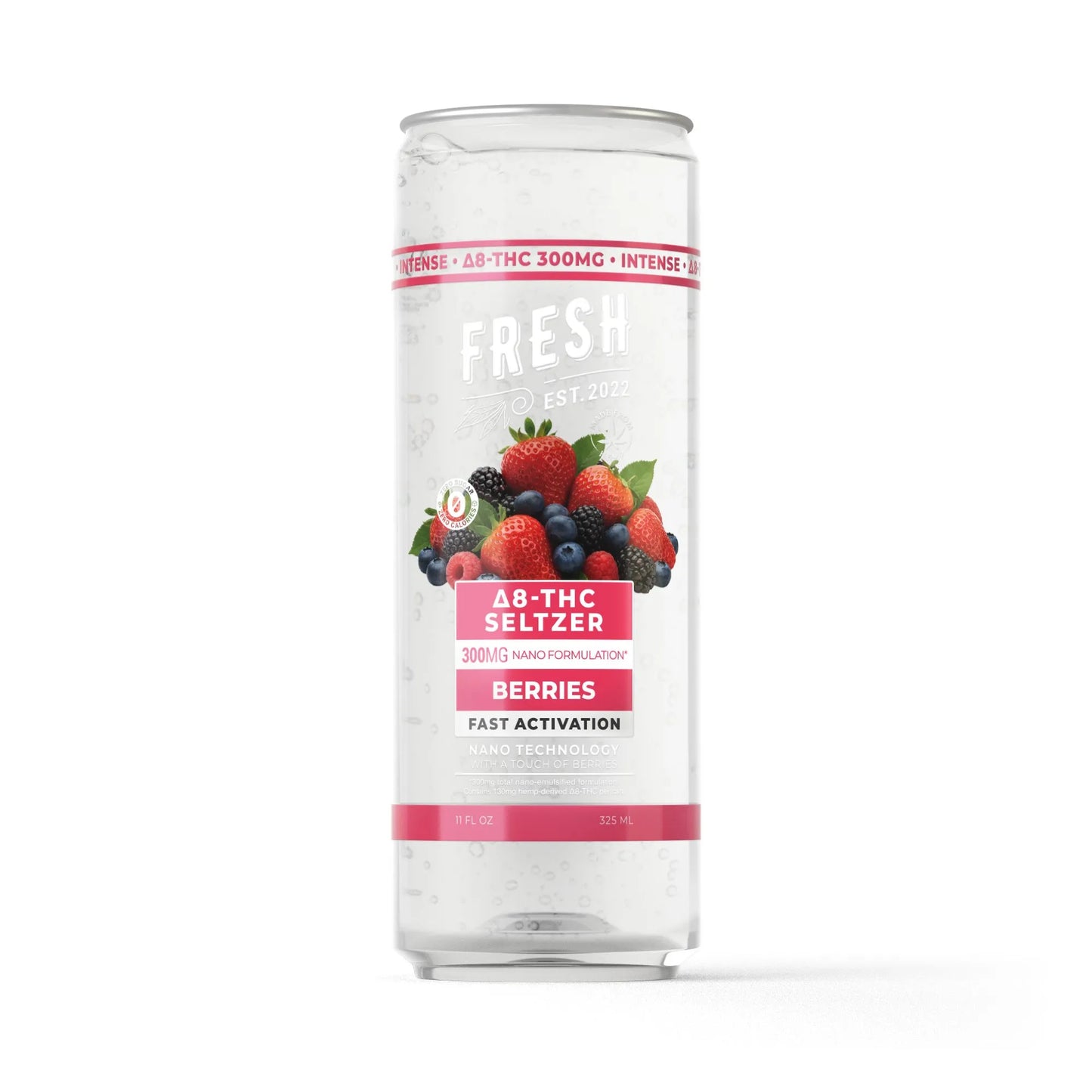 300mg Berries THCa Seltzer - D8 Nano - Fresh