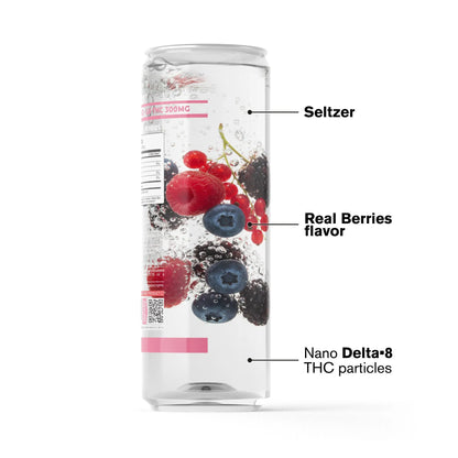 300mg Berries THCa Seltzer - D8 Nano - Fresh
