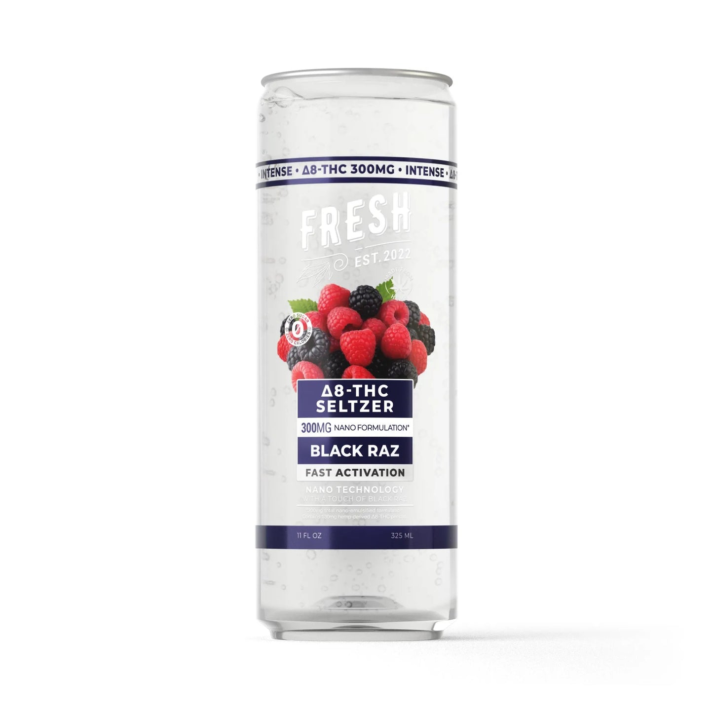 300mg Black Raz THCa Seltzer - D8 Nano - Fresh