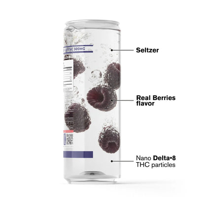 300mg Black Raz THCa Seltzer - D8 Nano - Fresh