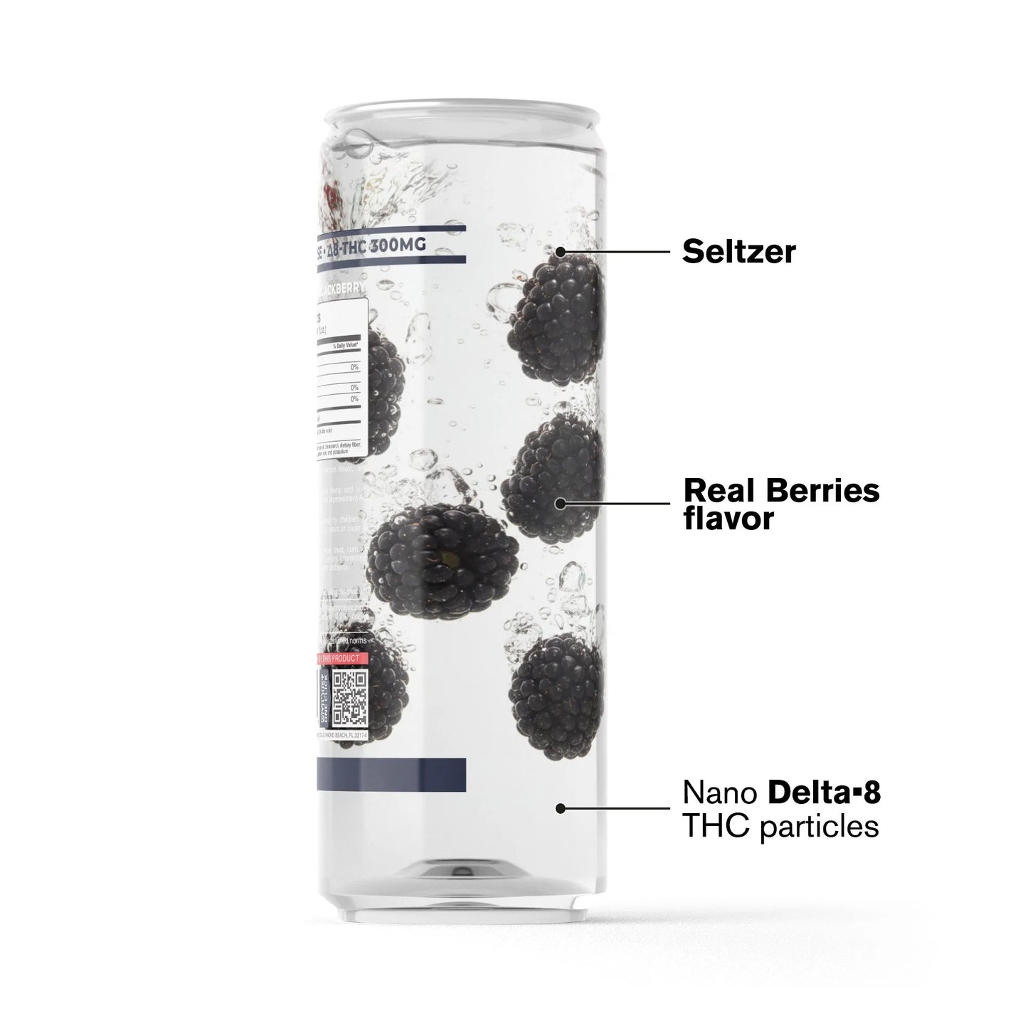 300mg Blackberry THCa Seltzer - D8 Nano - Fresh