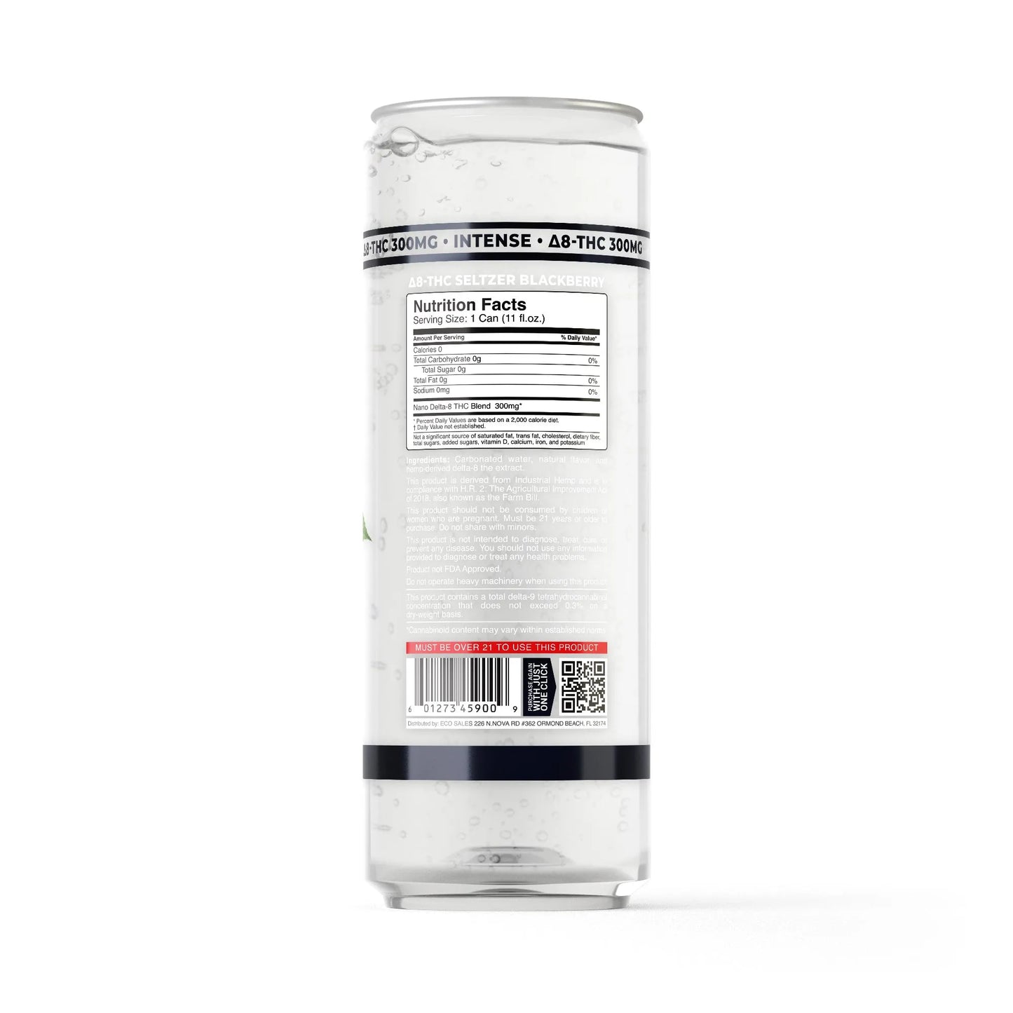 300mg Blackberry THCa Seltzer - D8 Nano - Fresh