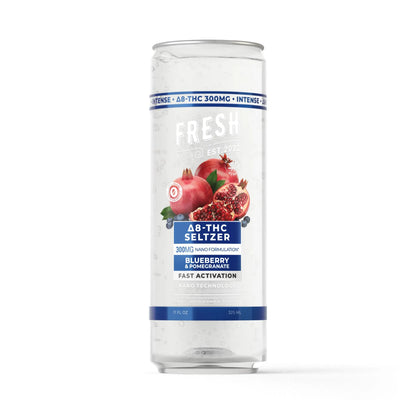 300mg Blueberry & Pomegranate THCa Seltzer - D8 Nano - Fresh