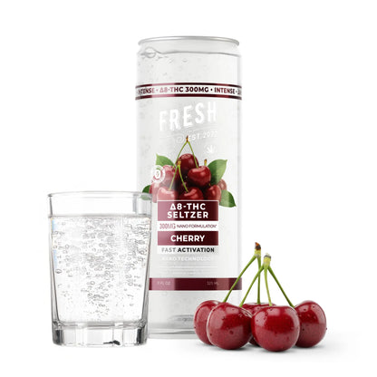 300mg Cherry THCa Seltzer - D8 Nano - Fresh