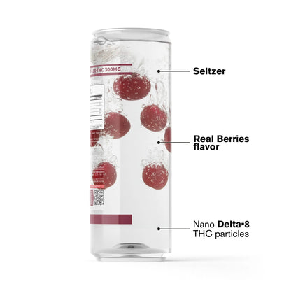 300mg Cherry THCa Seltzer - D8 Nano - Fresh