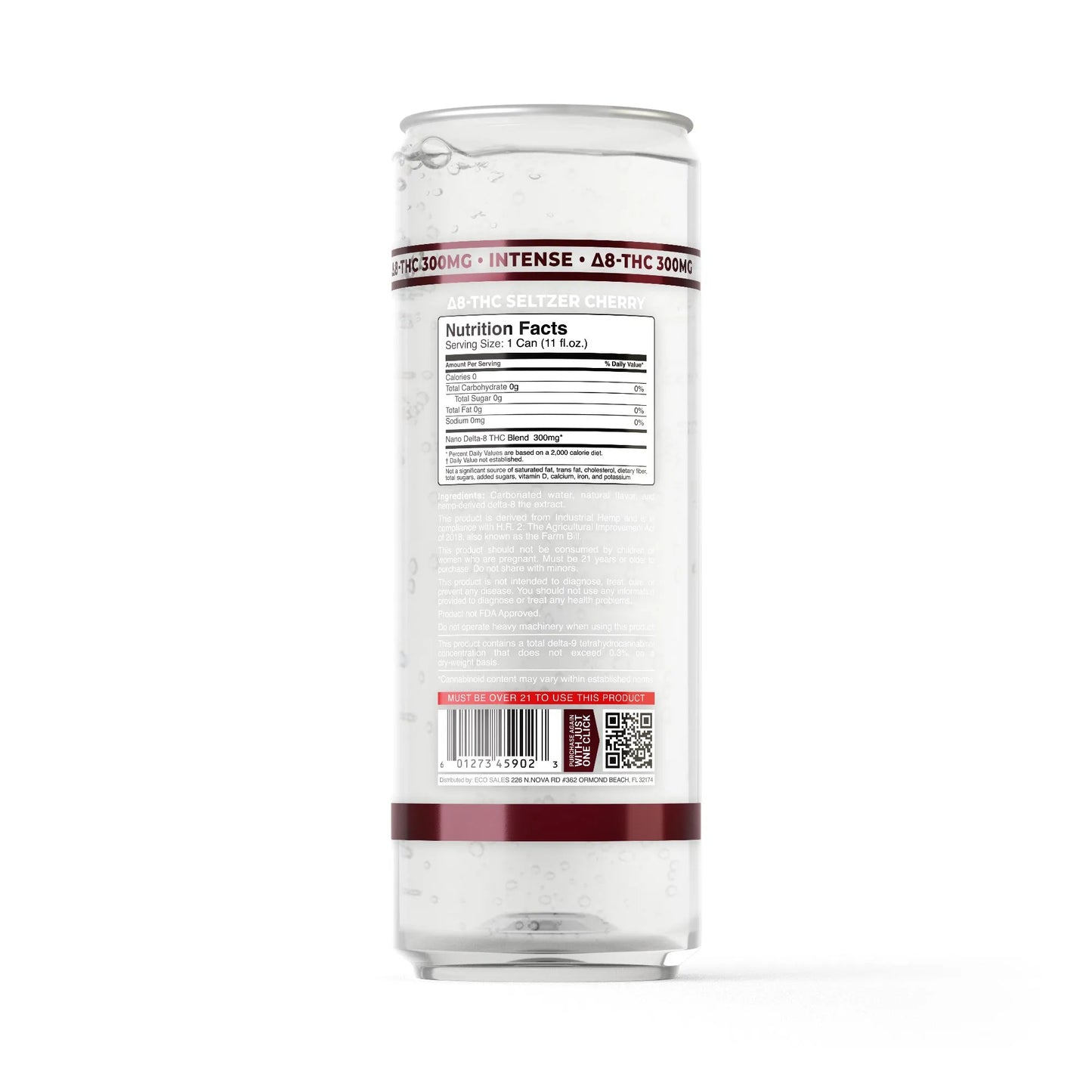 300mg Cherry THCa Seltzer - D8 Nano - Fresh