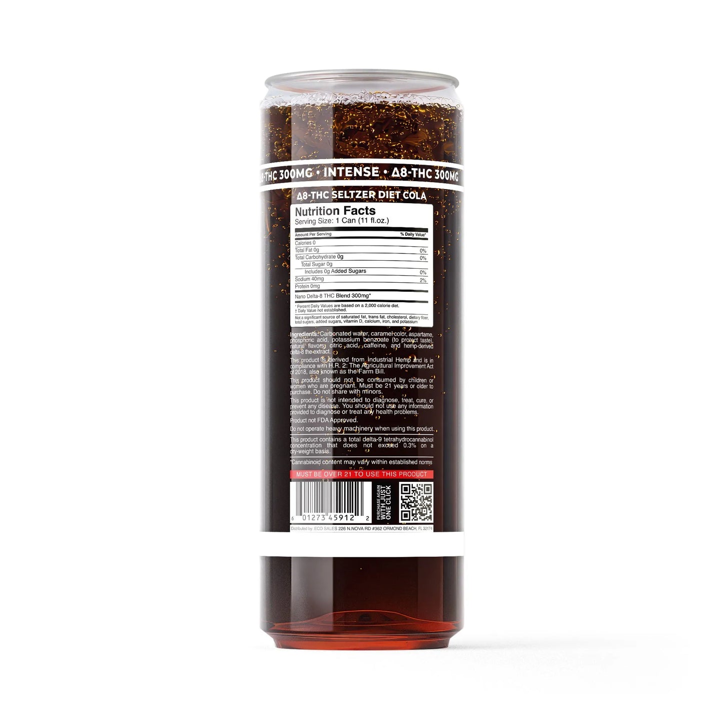 300mg Diet Cola THCa Seltzer - D8 Nano - Fresh