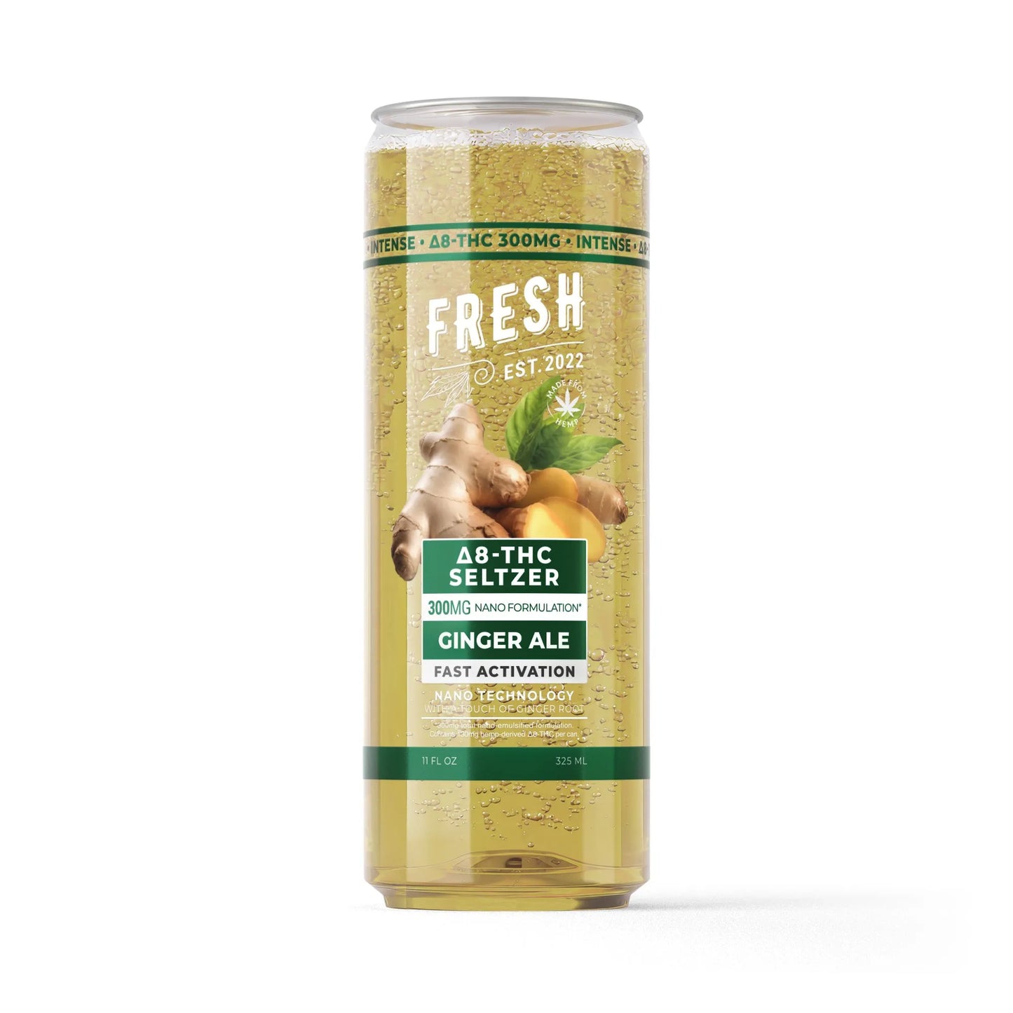 300mg Ginger Ale THCa Seltzer - D8 Nano - Fresh