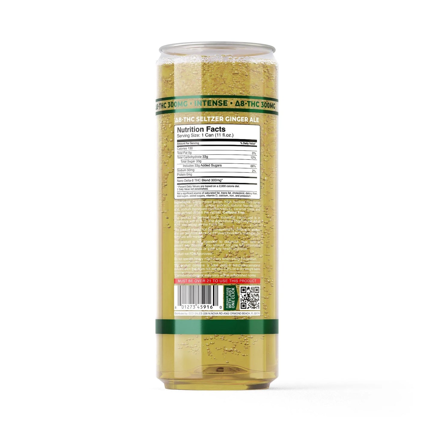 300mg Ginger Ale THCa Seltzer - D8 Nano - Fresh