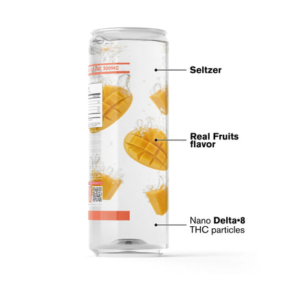 300mg Mango THCa Seltzer - D8 Nano - Fresh