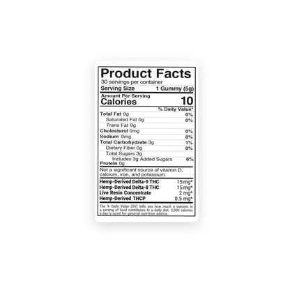32.5mg D8, D9, THCP, Live Resin Gummies - Chill Extreme
