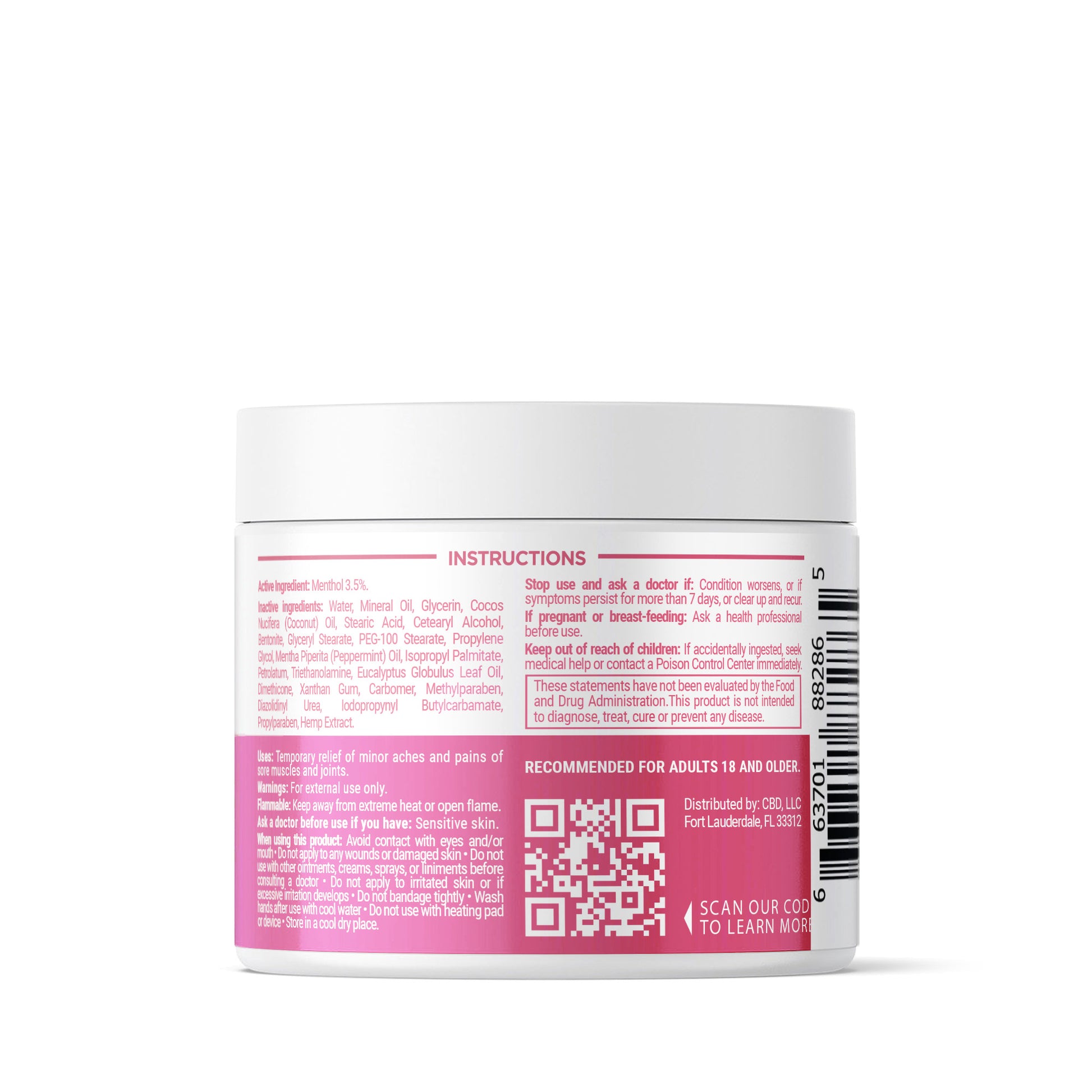 3,500mg CBD Pain Relief Cream - 4oz - Biotech CBD