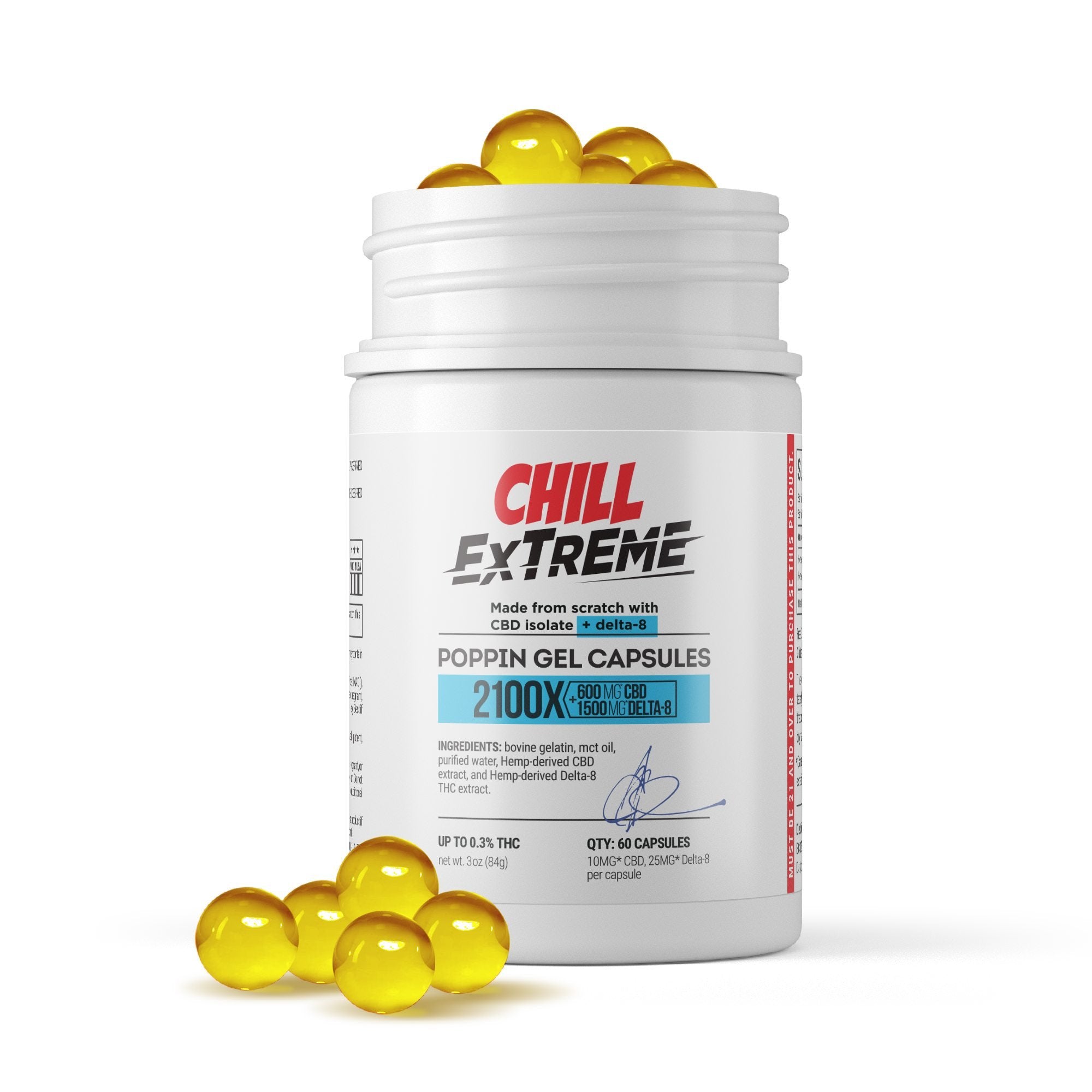 35mg CBD, D8 Capsules - 60ct - Chill Extreme